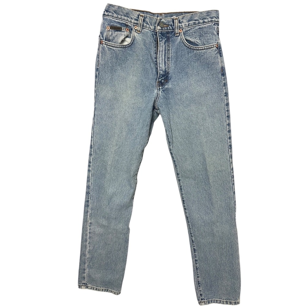 Calvin Klein Vintage 90s High Waisted Straight Leg Light Wash Jeans Sz 9